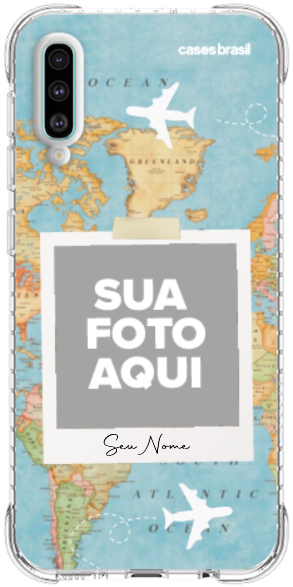 Capinha para Celular Polaroid Mapa Mundi