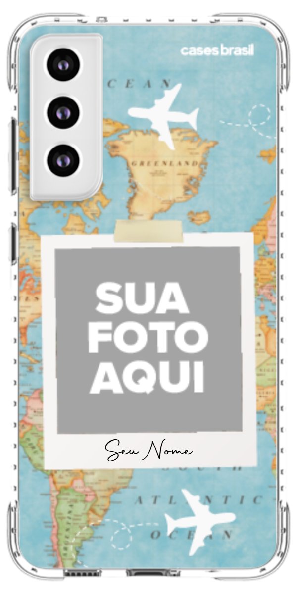 Capinha para Celular Polaroid Mapa Mundi