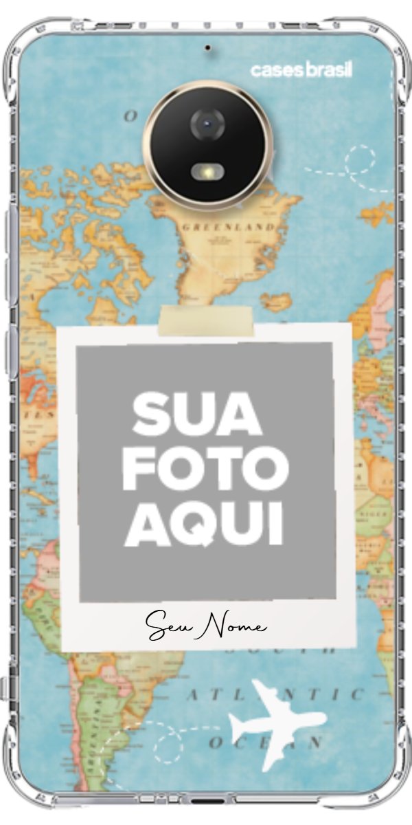 Capinha para Celular Polaroid Mapa Mundi