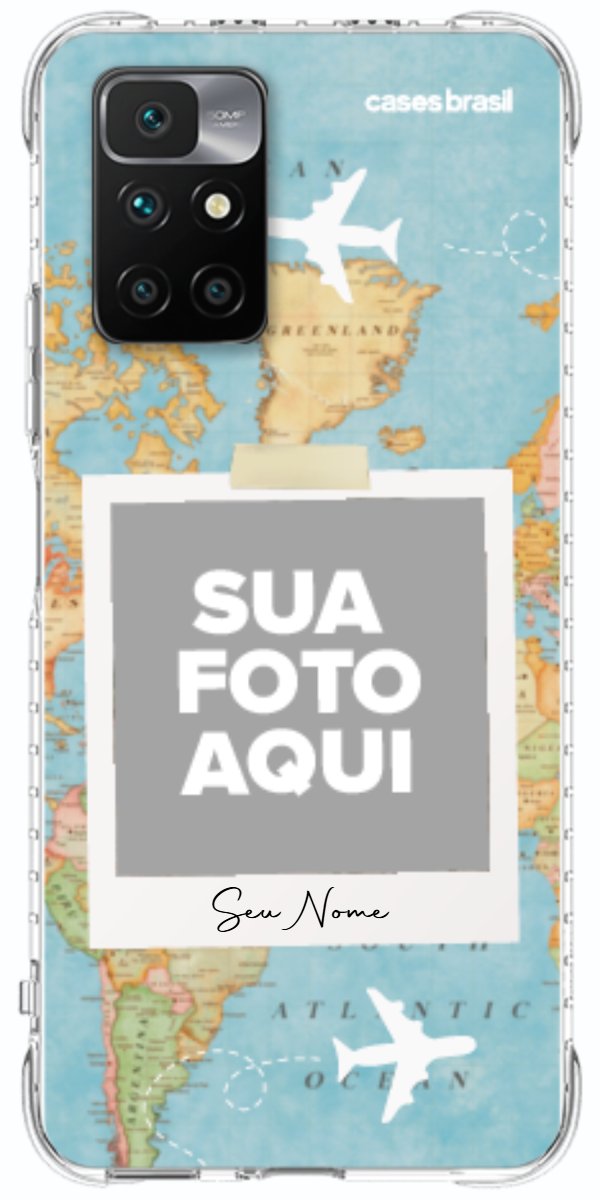 Capinha para Celular Polaroid Mapa Mundi