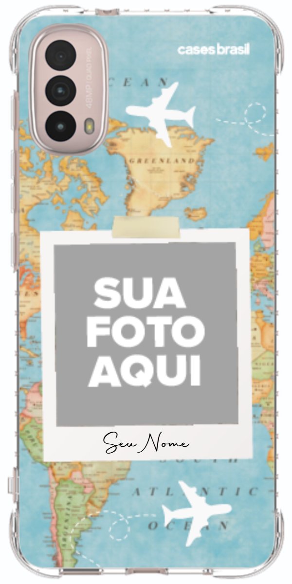 Capinha para Celular Polaroid Mapa Mundi