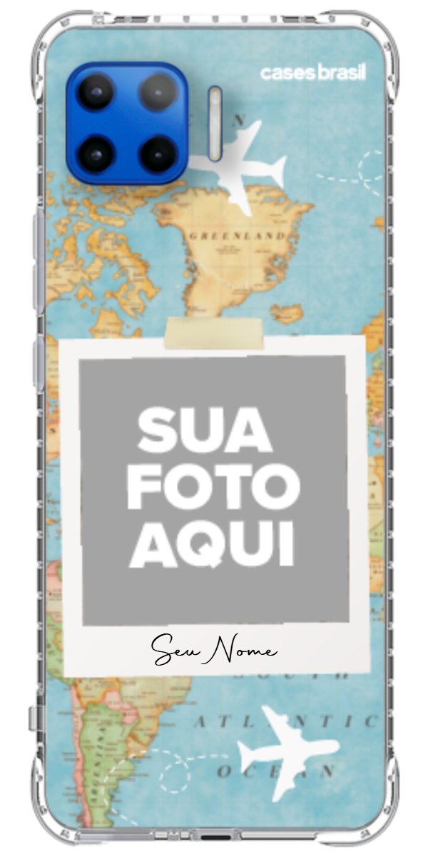 Capinha para Celular Polaroid Mapa Mundi