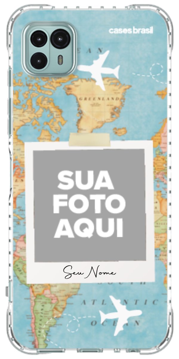 Capinha para Celular Polaroid Mapa Mundi