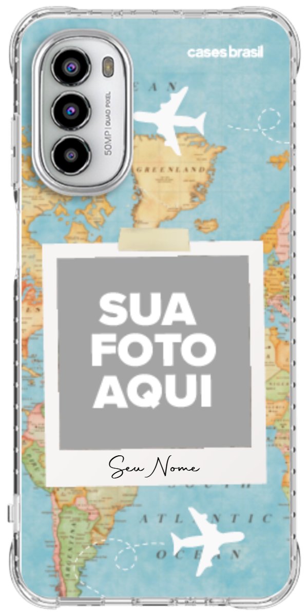 Capinha para Celular Polaroid Mapa Mundi