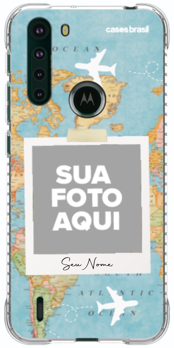 Capinha para Celular Polaroid Mapa Mundi