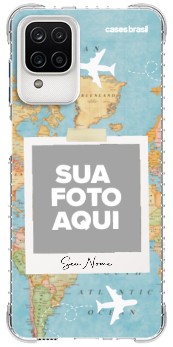 Capinha para Celular Polaroid Mapa Mundi
