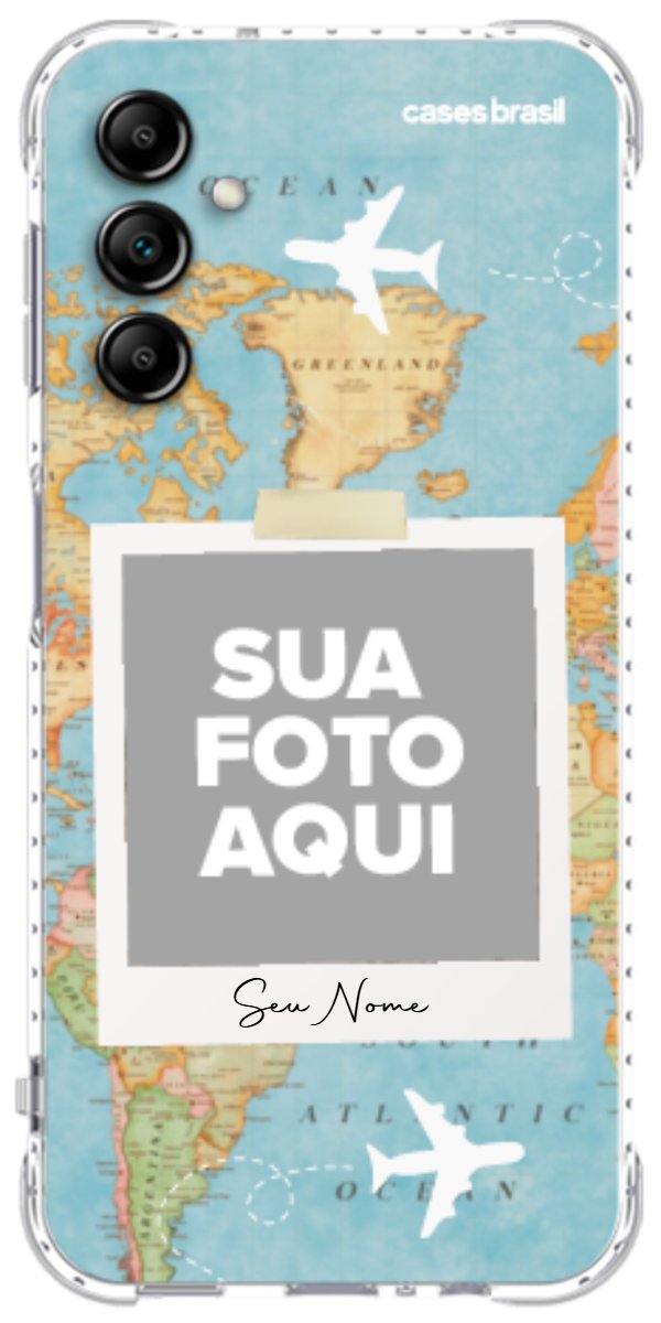 Capinha para Celular Polaroid Mapa Mundi