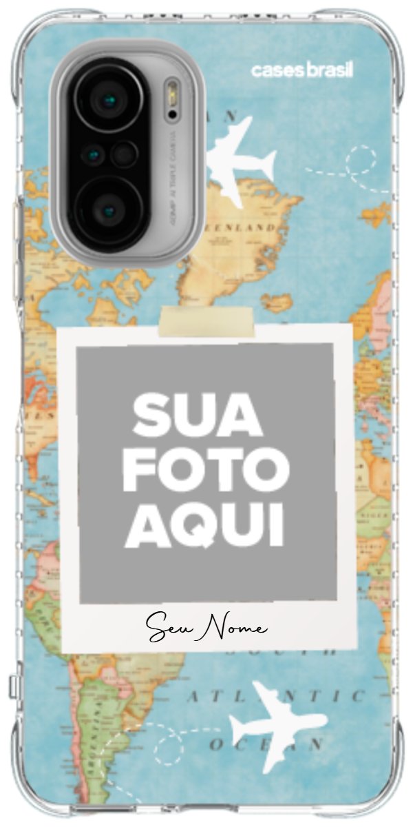 Capinha para Celular Polaroid Mapa Mundi