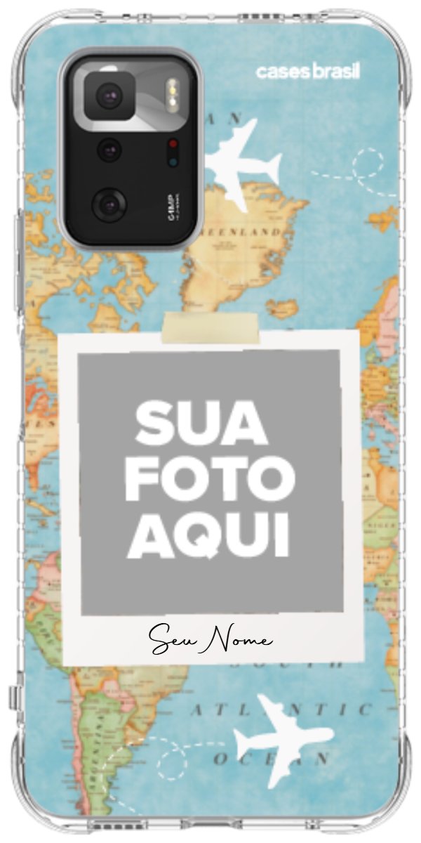 Capinha para Celular Polaroid Mapa Mundi