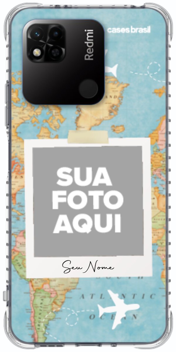 Capinha para Celular Polaroid Mapa Mundi