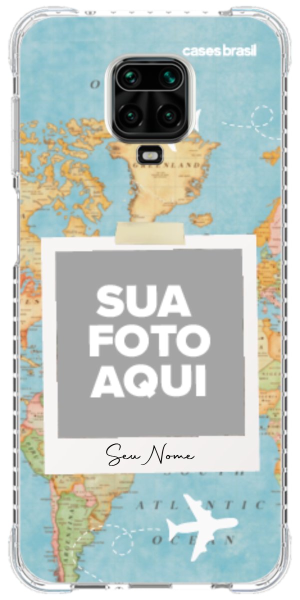 Capinha para Celular Polaroid Mapa Mundi