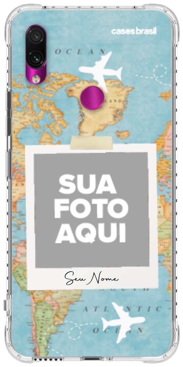 Capinha para Celular Polaroid Mapa Mundi