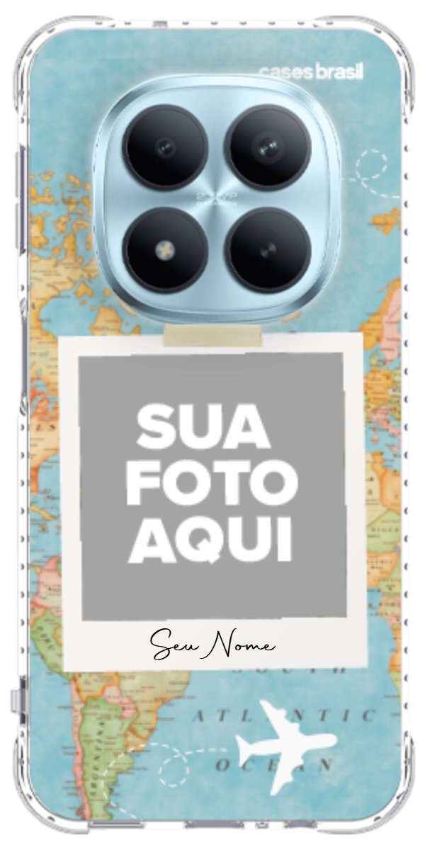 Capinha para Celular Polaroid Mapa Mundi