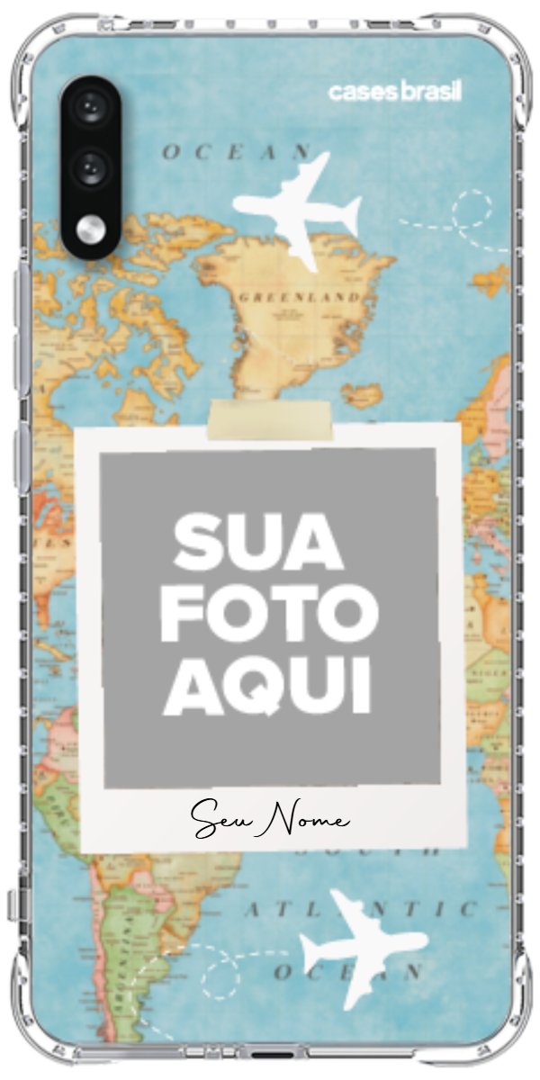 Capinha para Celular Polaroid Mapa Mundi