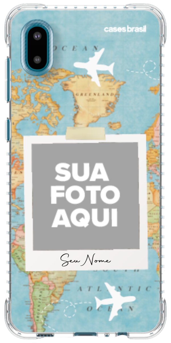 Capinha para Celular Polaroid Mapa Mundi
