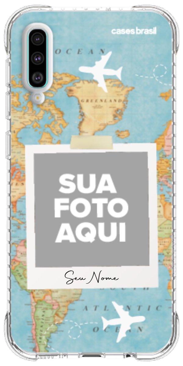 Capinha para Celular Polaroid Mapa Mundi