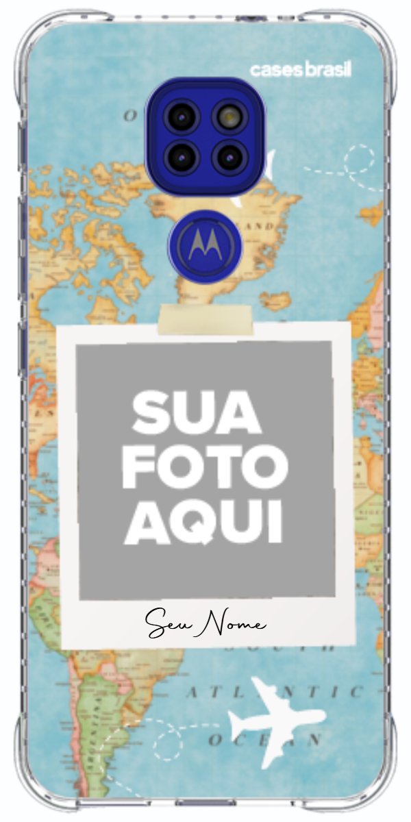 Capinha para Celular Polaroid Mapa Mundi
