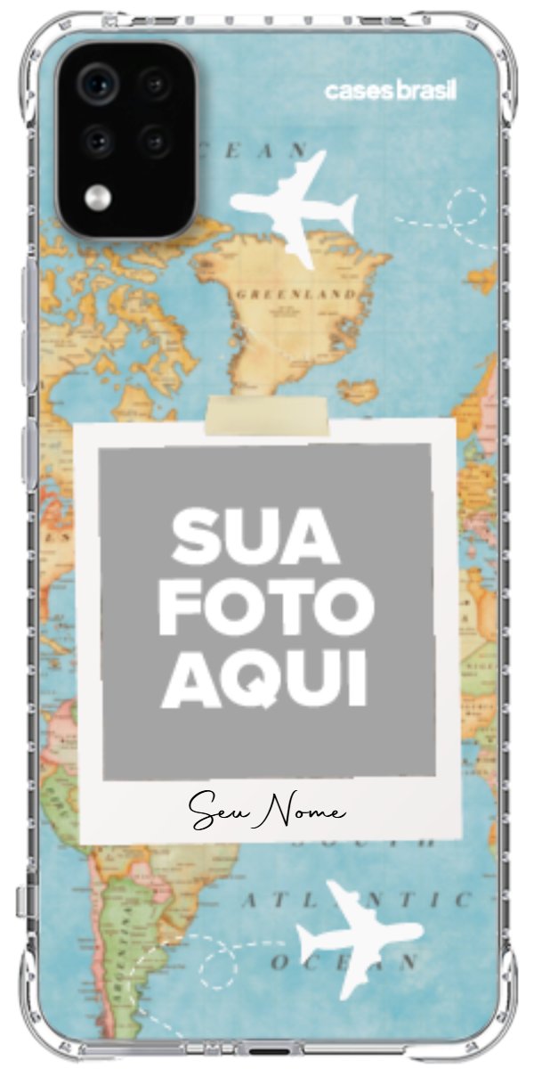 Capinha para Celular Polaroid Mapa Mundi