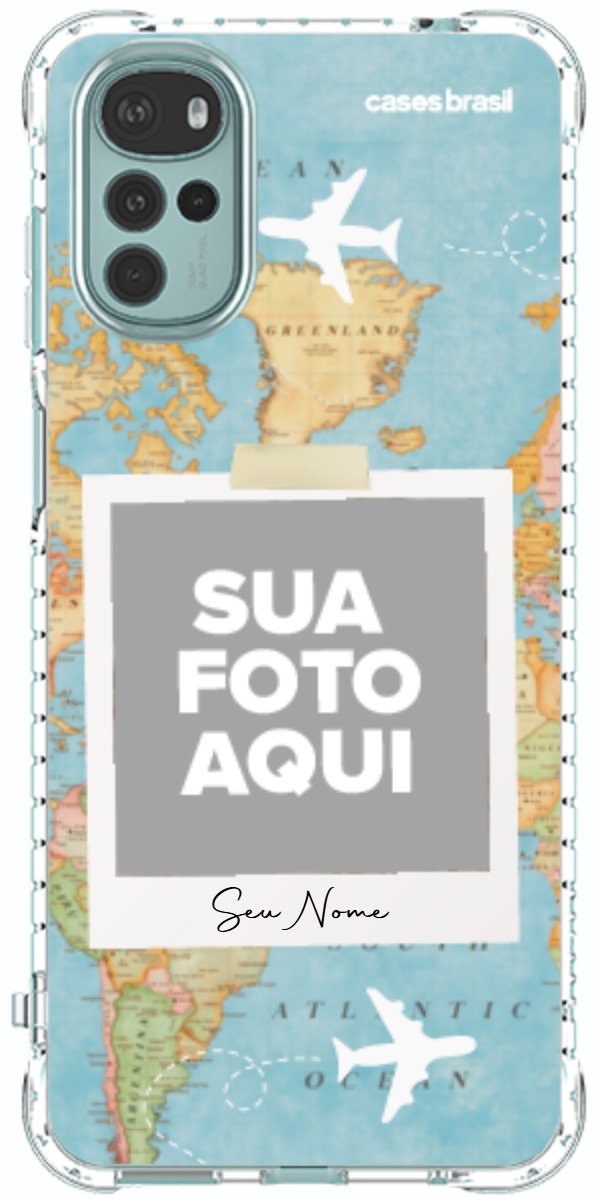 Capinha para Celular Polaroid Mapa Mundi