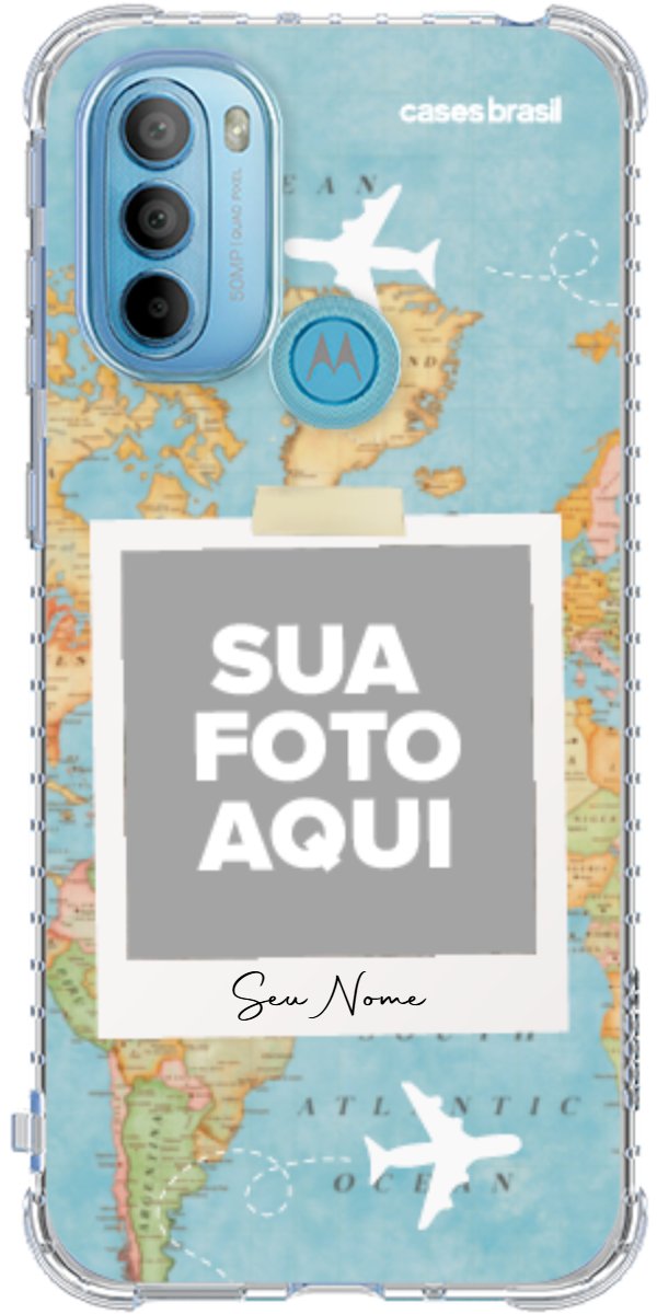Capinha para Celular Polaroid Mapa Mundi