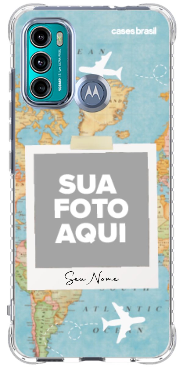 Capinha para Celular Polaroid Mapa Mundi