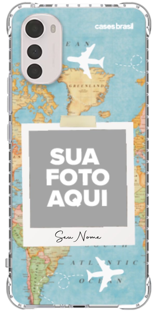 Capinha para Celular Polaroid Mapa Mundi