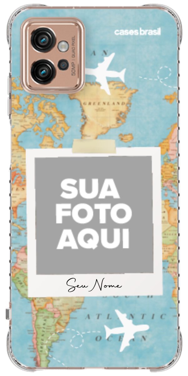 Capinha para Celular Polaroid Mapa Mundi