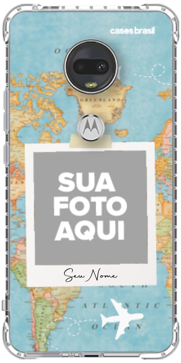 Capinha para Celular Polaroid Mapa Mundi
