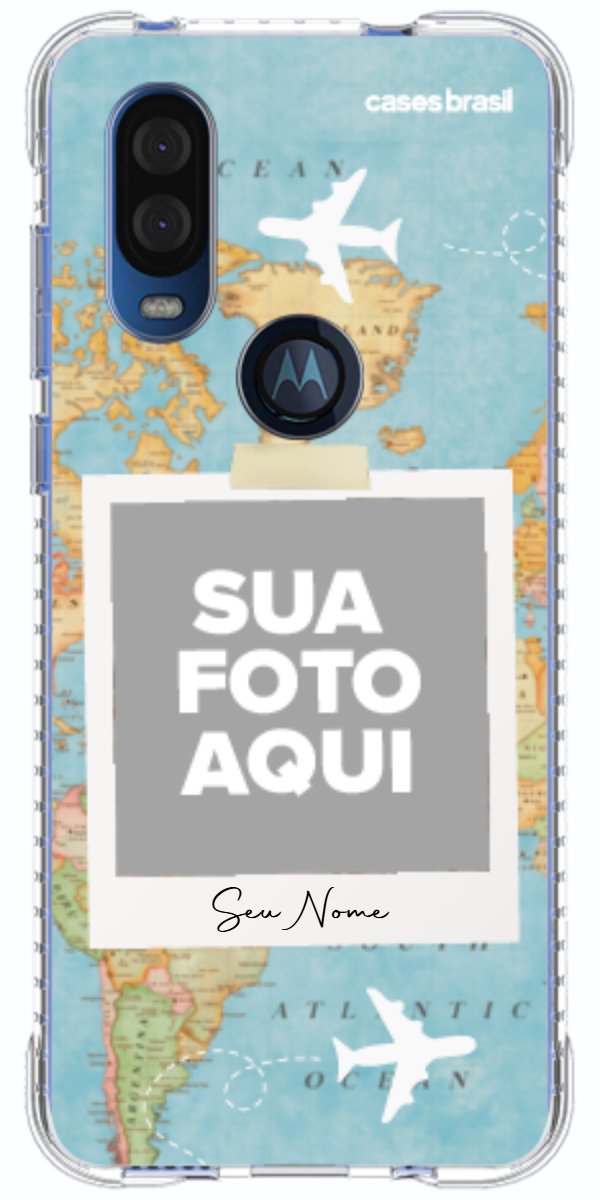 Capinha para Celular Polaroid Mapa Mundi