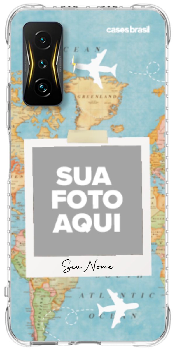 Capinha para Celular Polaroid Mapa Mundi