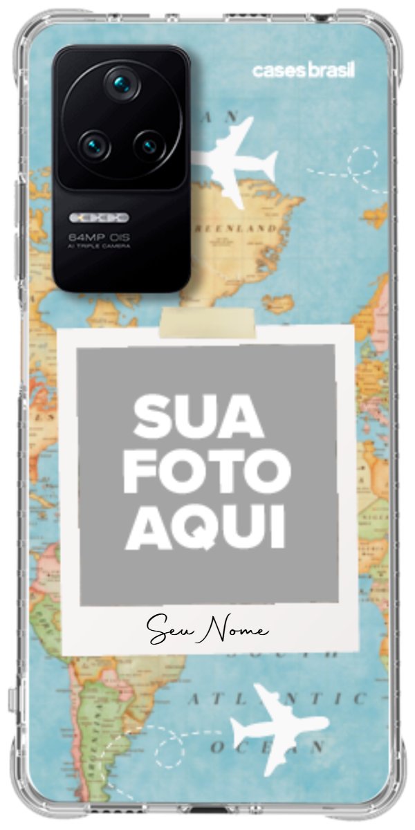 Capinha para Celular Polaroid Mapa Mundi