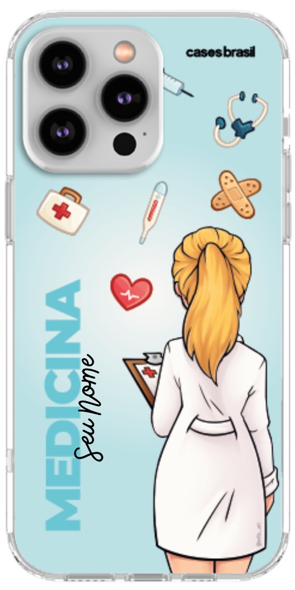 Capinha para celular Medicina - Boneca Profissão Com Fundo