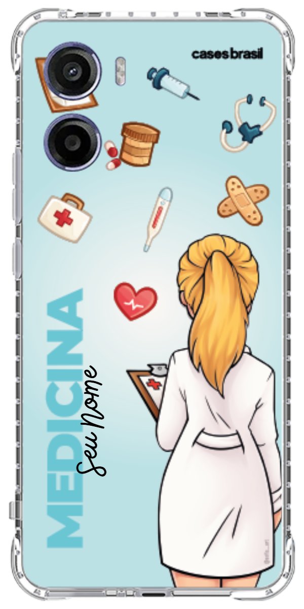 Capinha para celular Medicina - Boneca Profissão Com Fundo