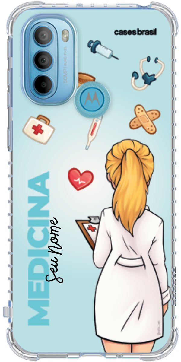Capinha para celular Medicina - Boneca Profissão Com Fundo