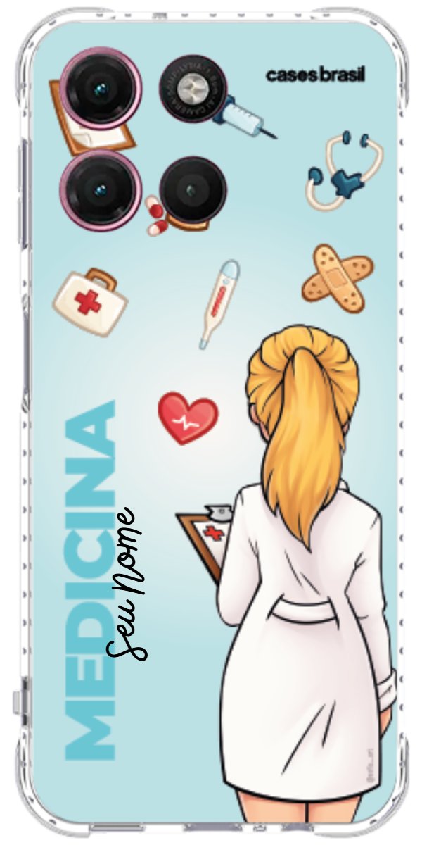 Capinha para celular Medicina - Boneca Profissão Com Fundo