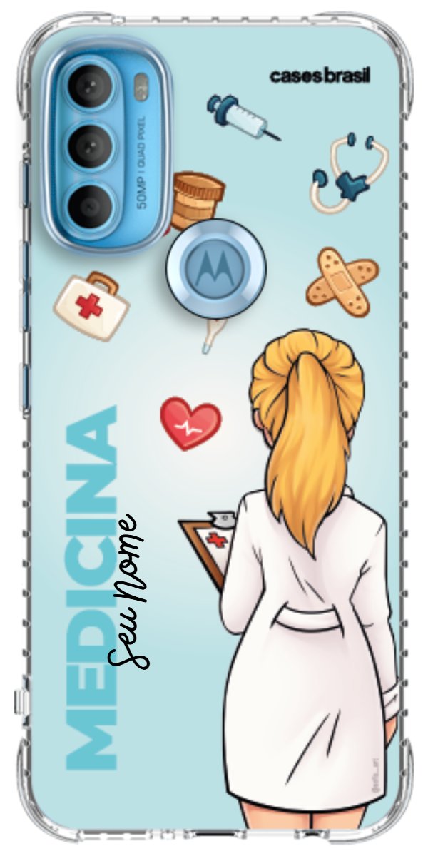 Capinha para celular Medicina - Boneca Profissão Com Fundo
