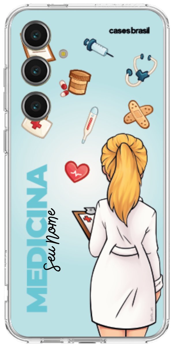 Capinha para celular Medicina - Boneca Profissão Com Fundo