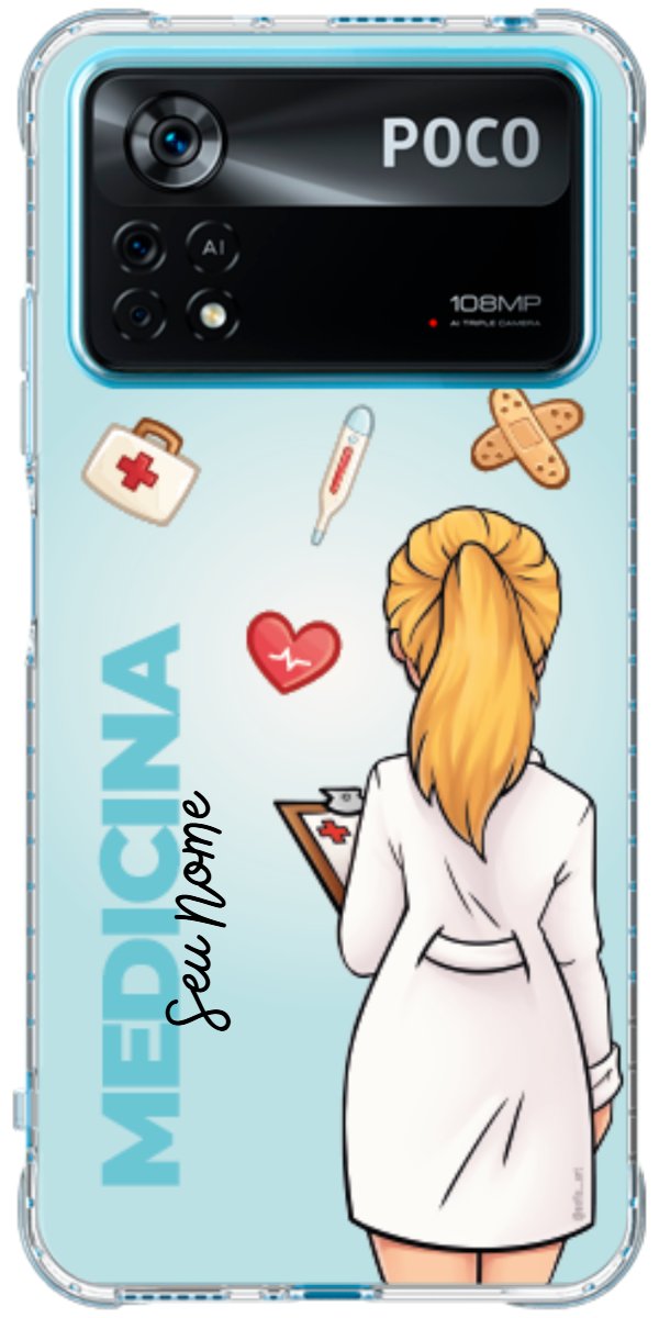 Capinha para celular Medicina - Boneca Profissão Com Fundo