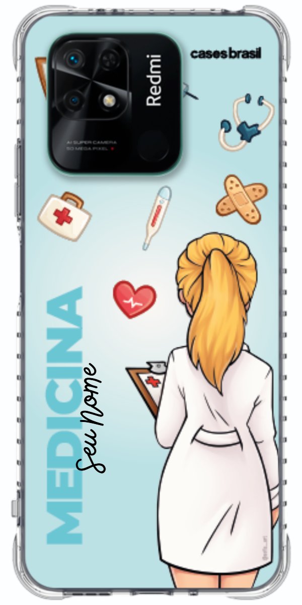 Capinha para celular Medicina - Boneca Profissão Com Fundo