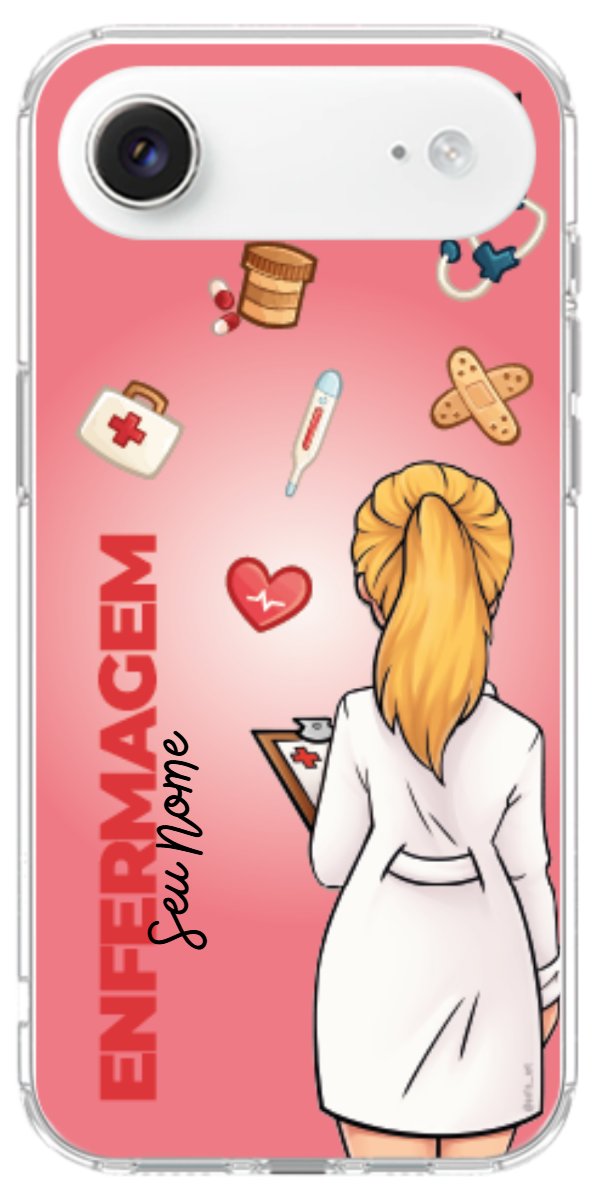 Capinha para celular Enfermagem - Boneca Profissão Com Fundo