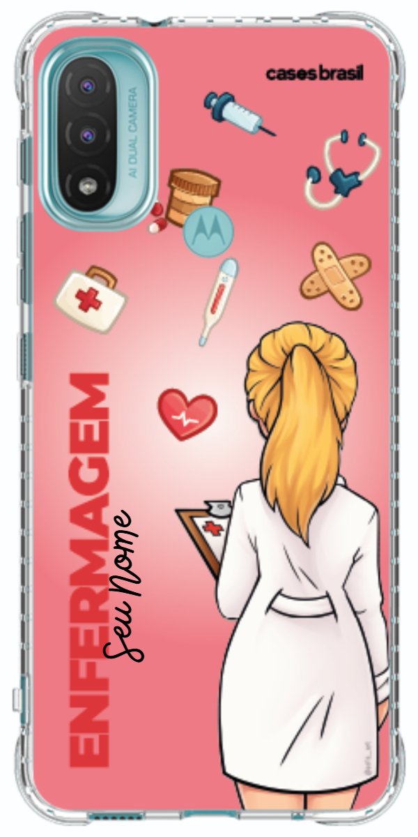 Capinha para celular Enfermagem - Boneca Profissão Com Fundo