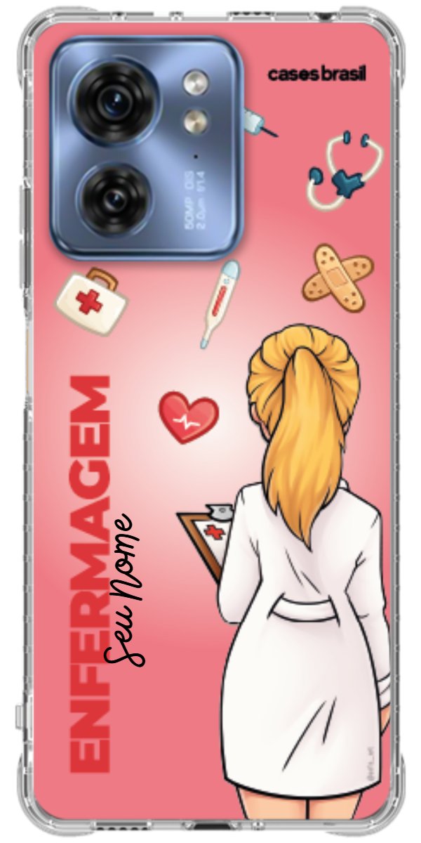 Capinha para celular Enfermagem - Boneca Profissão Com Fundo