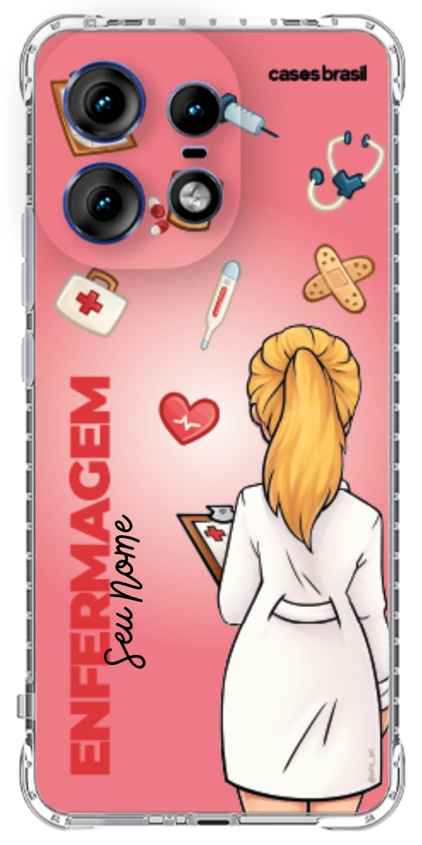 Capinha para celular Enfermagem - Boneca Profissão Com Fundo