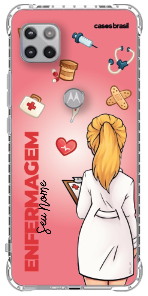 Capinha para celular Enfermagem - Boneca Profissão Com Fundo