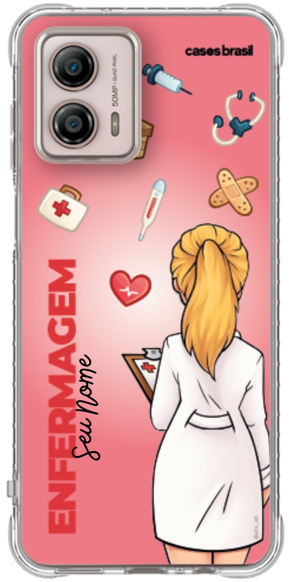 Capinha para celular Enfermagem - Boneca Profissão Com Fundo
