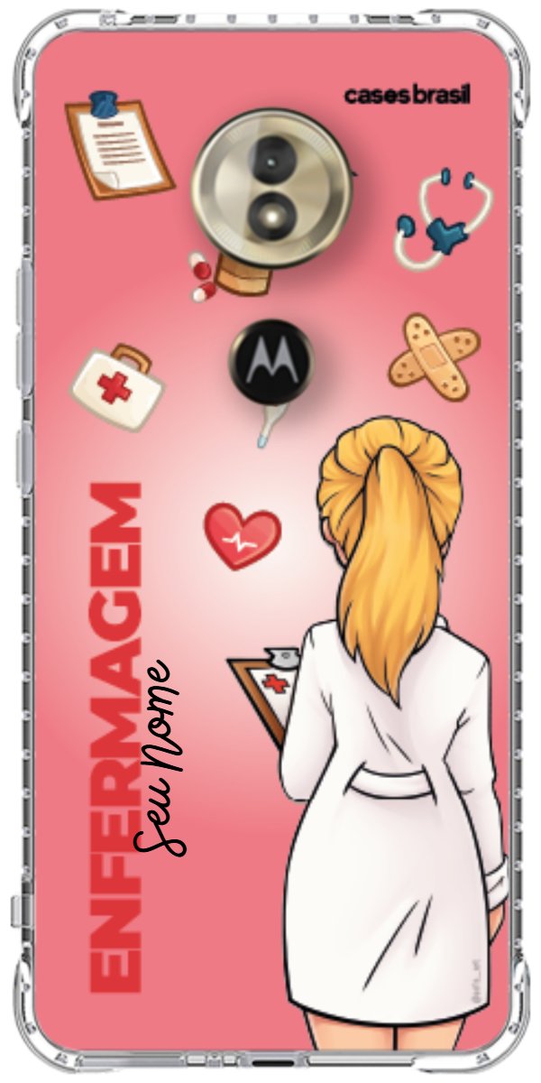 Capinha para celular Enfermagem - Boneca Profissão Com Fundo