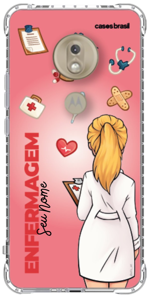 Capinha para celular Enfermagem - Boneca Profissão Com Fundo
