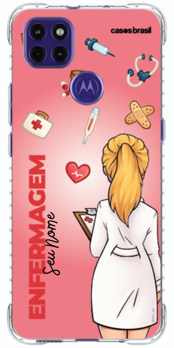 Capinha para celular Enfermagem - Boneca Profissão Com Fundo