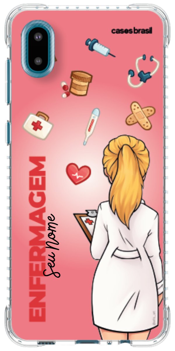 Capinha para celular Enfermagem - Boneca Profissão Com Fundo