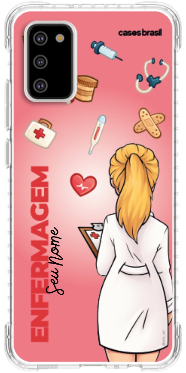 Capinha para celular Enfermagem - Boneca Profissão Com Fundo